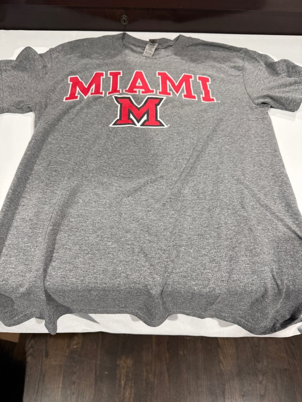 Gildan Heather Gray Tee with Red Accent